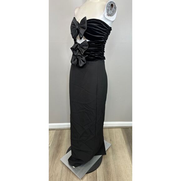 Ronny Kobo Constance Bow Cut-Out Column Gown Size M $698 - Picture 7 of 12